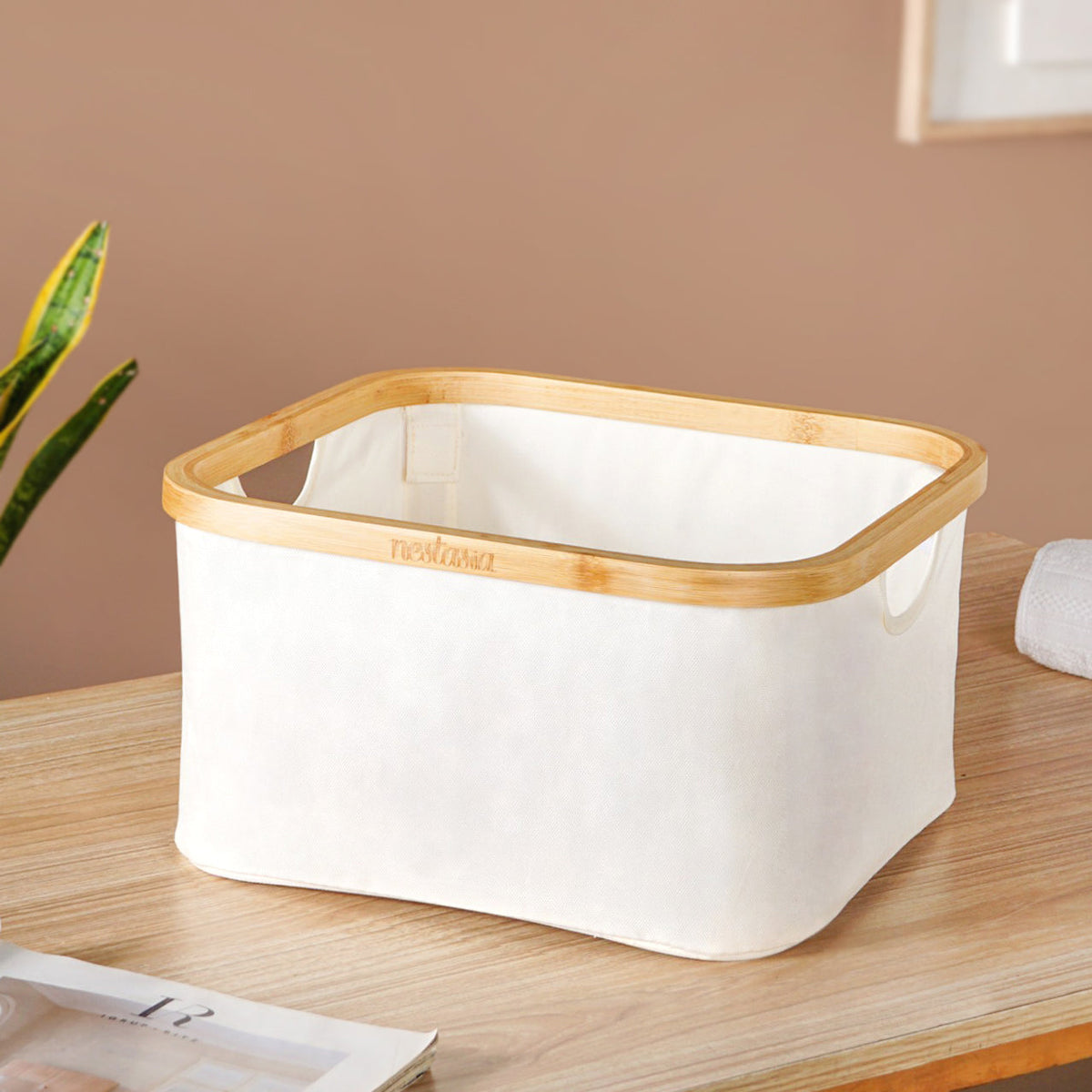 Multi Purpose Cloth Storage Box Off White Nestasia