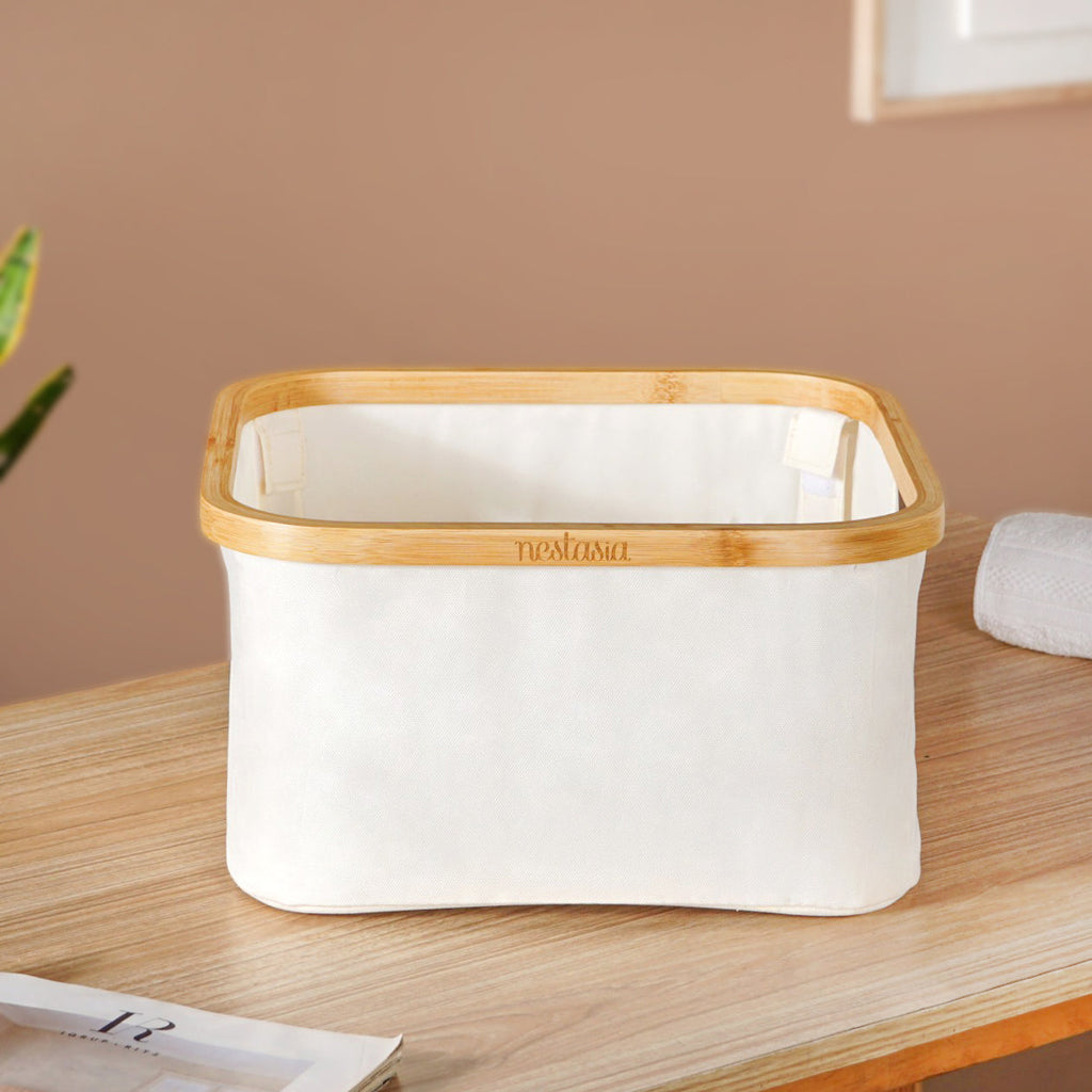 Multi Purpose Cloth Storage Box Off White Nestasia