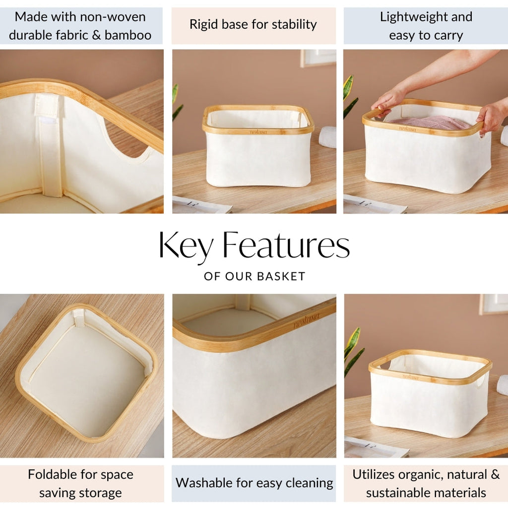 Multi Purpose Cloth Storage Box Off White Nestasia
