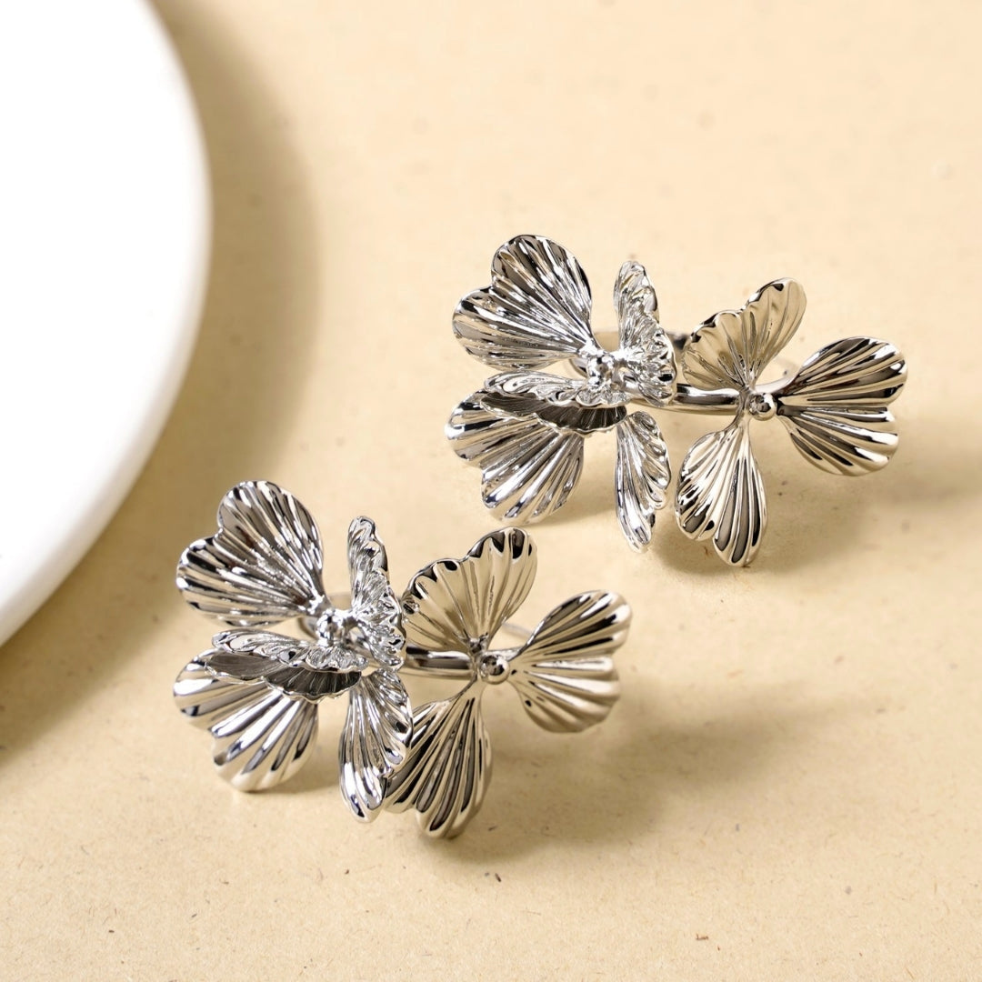 Clover Hoops Silver Nestasia
