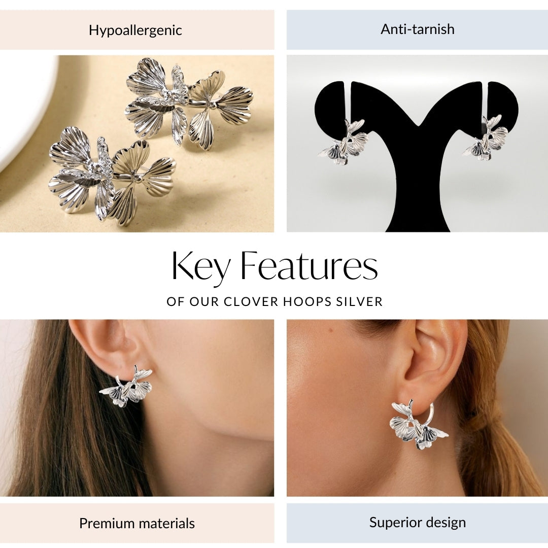 Clover Hoops Silver Nestasia