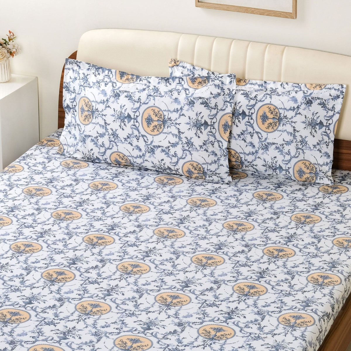 Coastal Chateau King Size Printed Cotton Bedding Set 275x275cm Nestasia