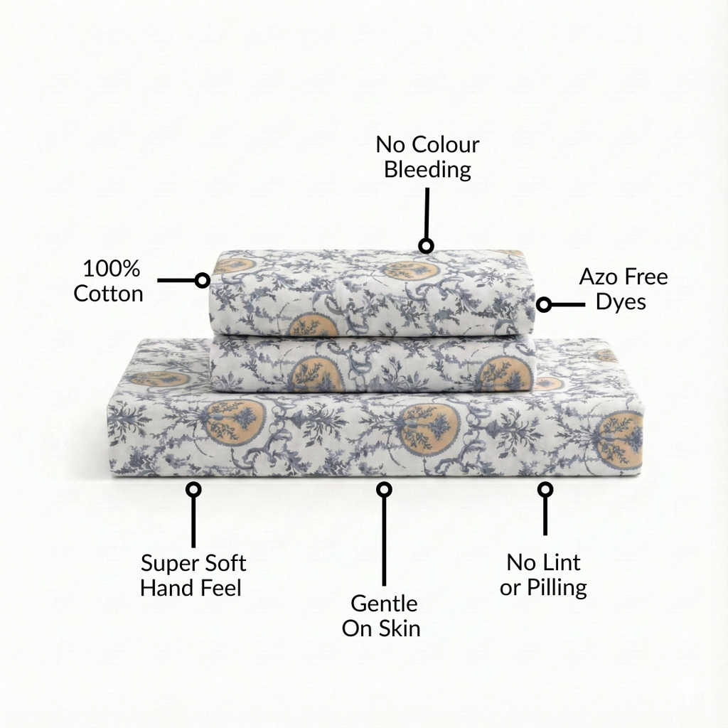 Coastal Chateau King Size Printed Cotton Bedding Set 275x275cm Nestasia