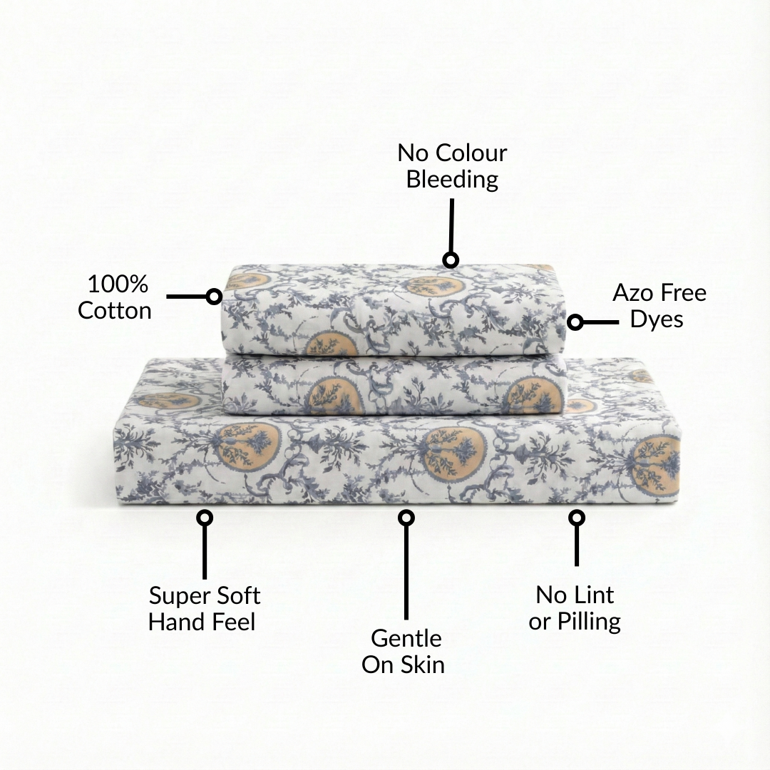 Coastal Chateau King Size Printed Cotton Bedding Set 275x275cm Nestasia