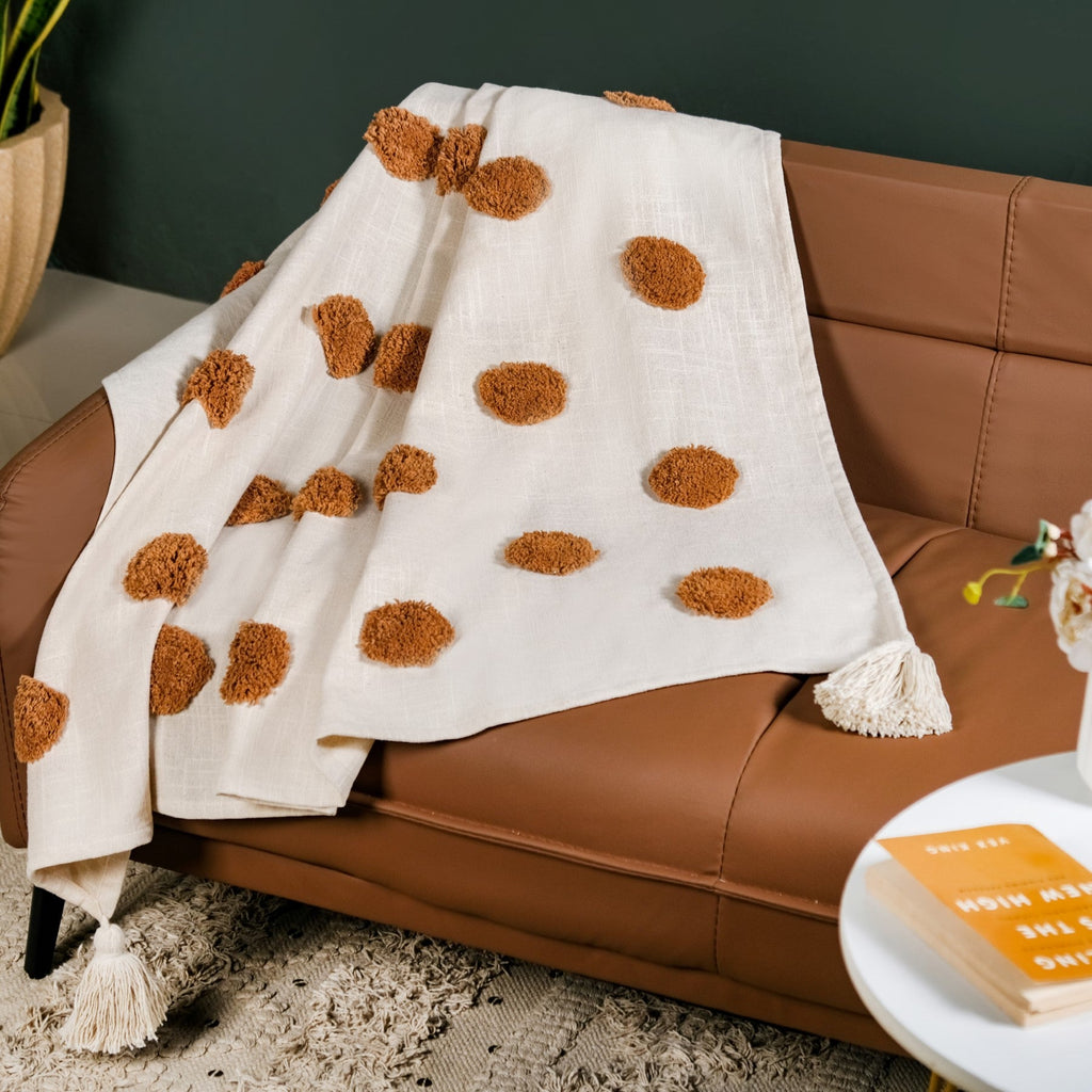 Tuft And Tassel Pure Cotton Throw Nestasia