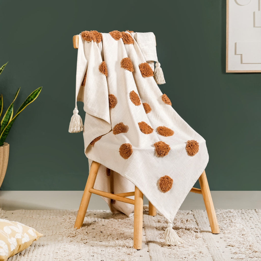 Tuft And Tassel Pure Cotton Throw Nestasia