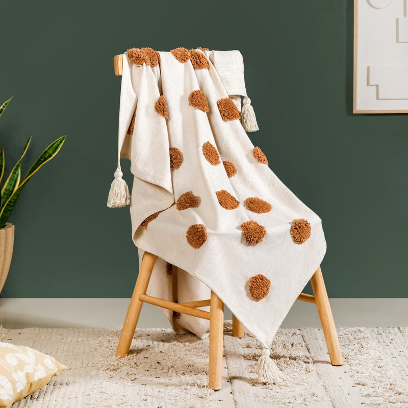 Tuft And Tassel Pure Cotton Throw Nestasia