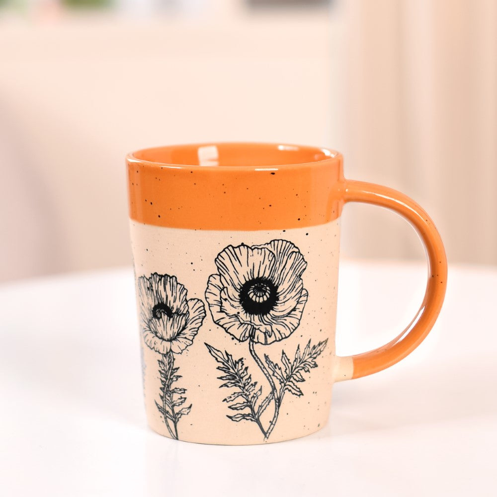 Poppy Grove Ceramic Coffee Mug Set Of 4 450ml Nestasia