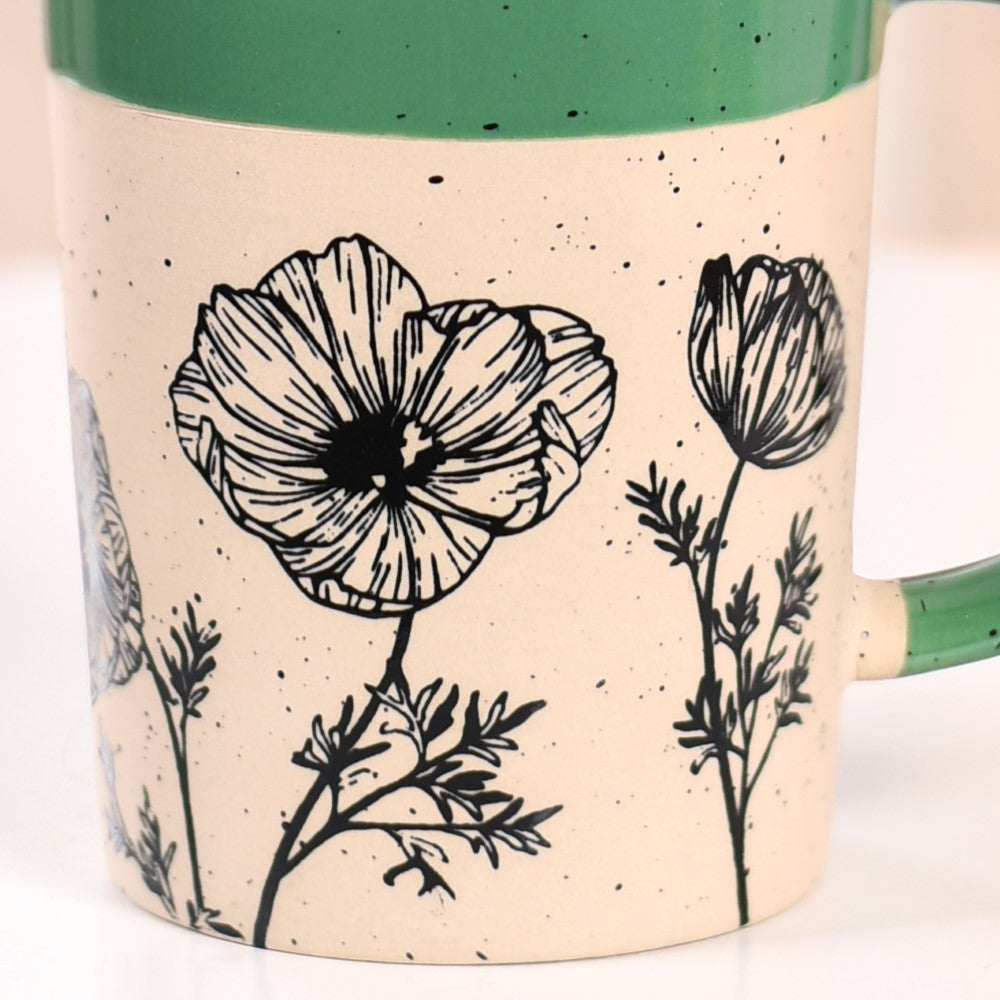 Poppy Grove Ceramic Coffee Mug Set Of 4 450ml Nestasia