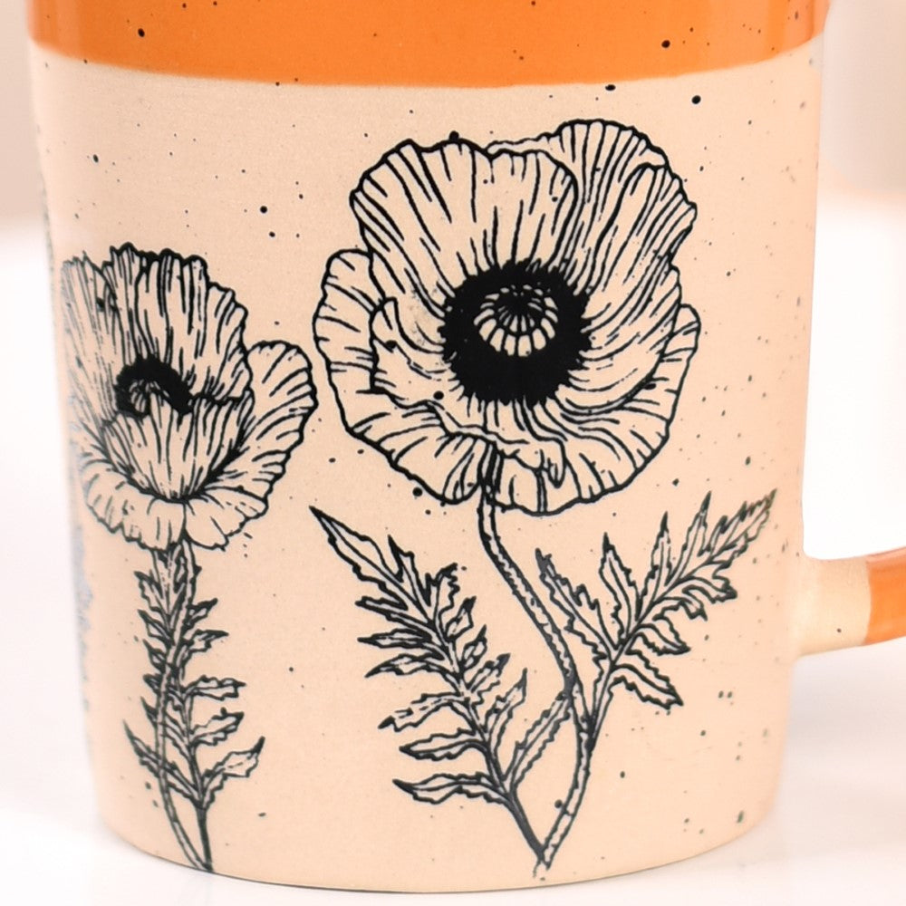 Poppy Grove Ceramic Coffee Mug Set Of 4 450ml Nestasia