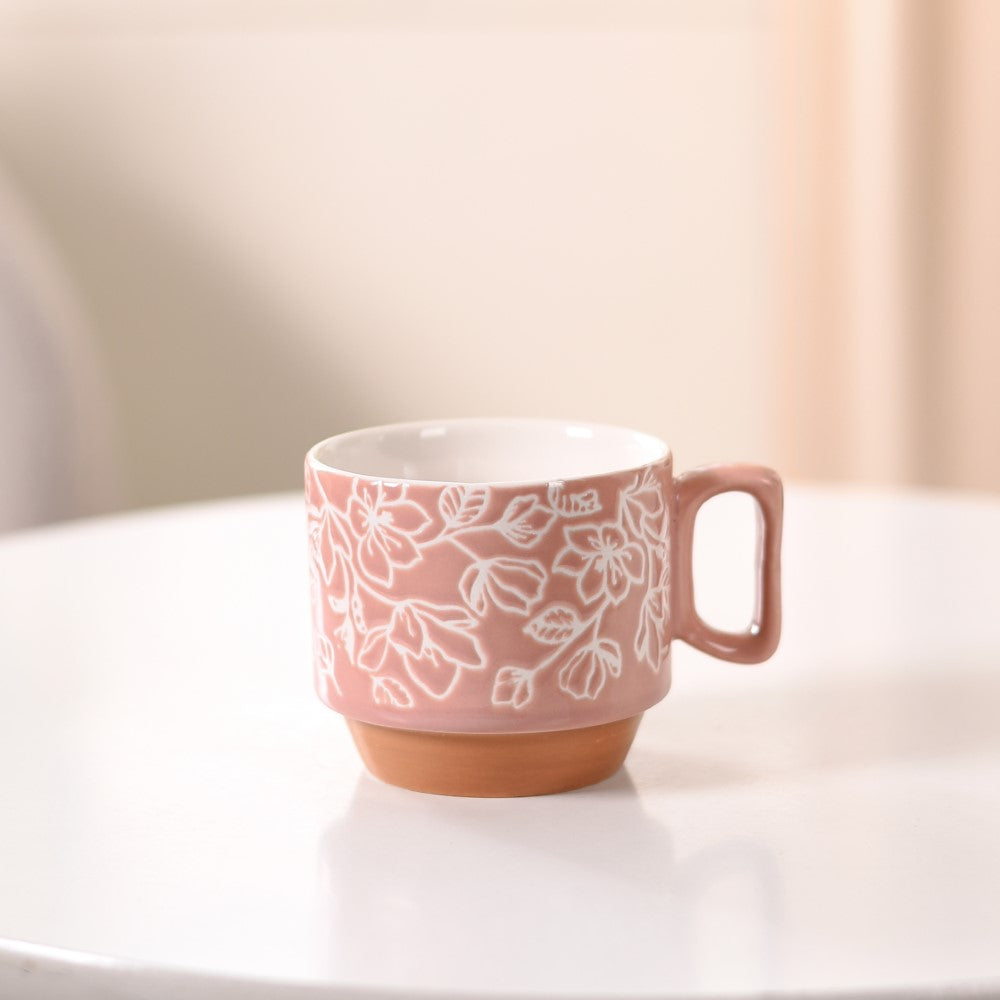 Ceramic Gaia Stackable Coffee Cup Set Of 4 250ml Nestasia