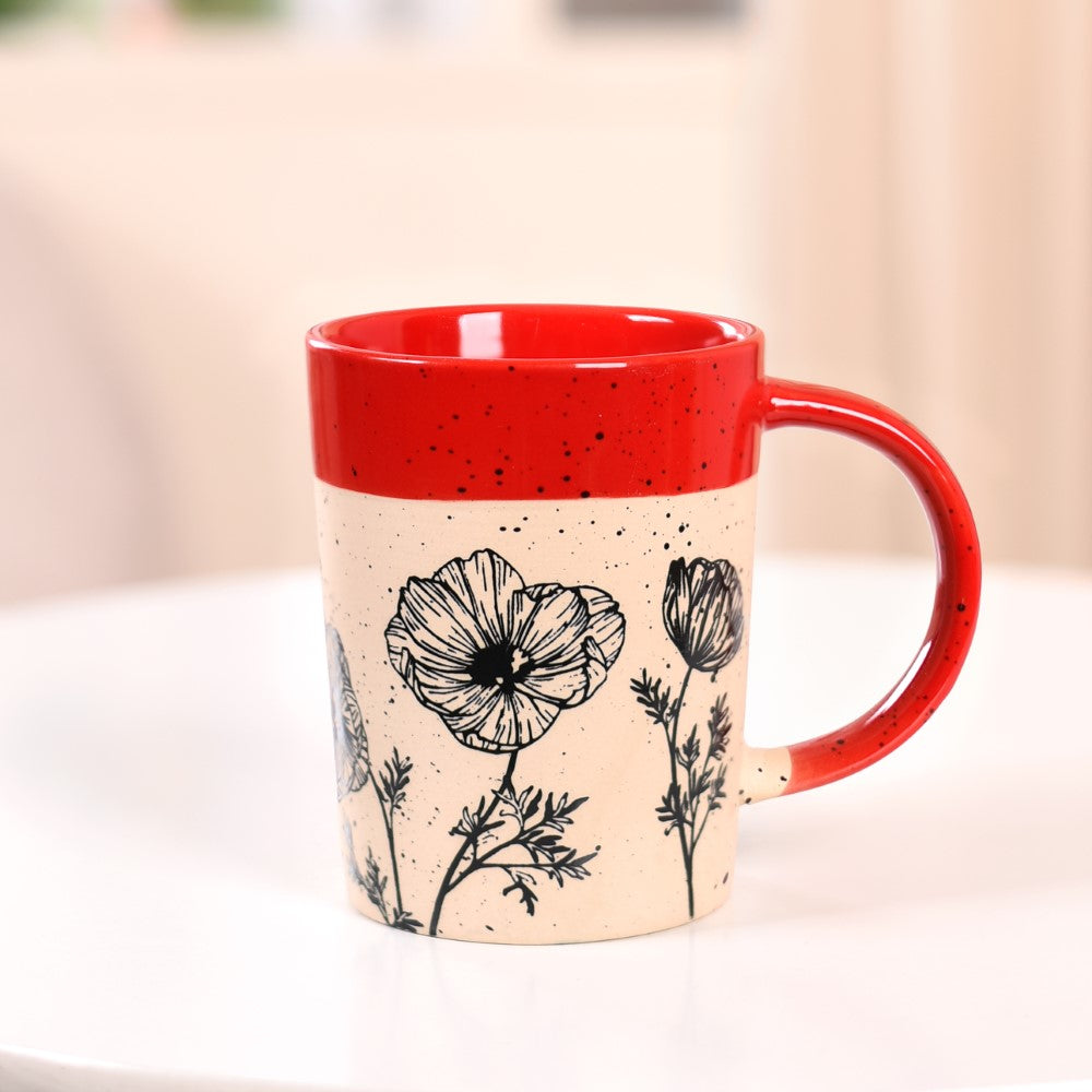 Poppy Grove Ceramic Coffee Mug Set Of 4 450ml Nestasia