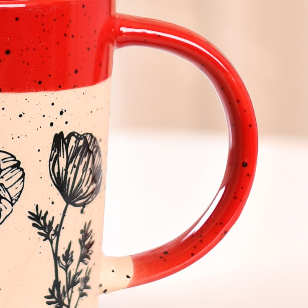 Poppy Grove Ceramic Coffee Mug Set Of 4 450ml Nestasia