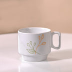 Foliage Stackable Ceramic Coffee Cup Set Of 4 250ml Nestasia