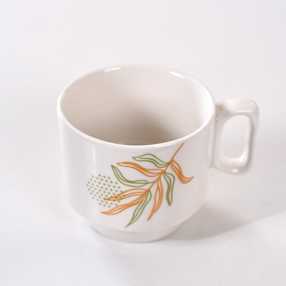 Foliage Stackable Ceramic Coffee Cup Set Of 4 250ml Nestasia