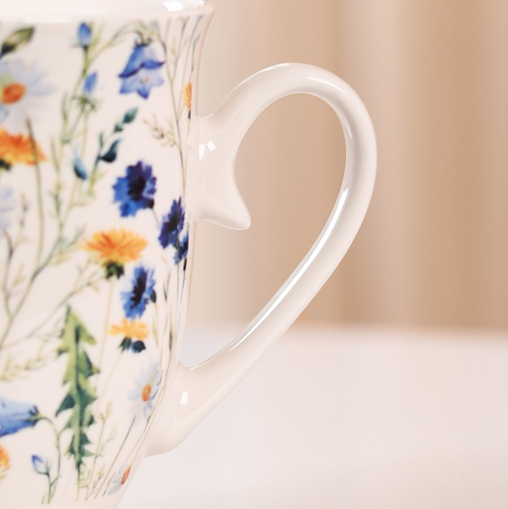 Victorian Garden Ceramic Coffee Mug Set Of 2 Blue 400ml Nestasia