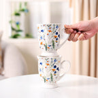 Victorian Garden Ceramic Coffee Mug Set Of 2 Blue 400ml Nestasia