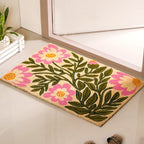 Coir Floor Mat With Floral Print 36x24 Inch Nestasia