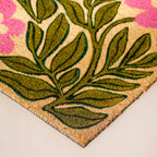 Coir Floor Mat With Floral Print 36x24 Inch Nestasia