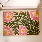 Coir Floor Mat With Floral Print 36x24 Inch Nestasia