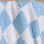 Checkered Blue White Reversible Small Throw 100x75cm Nestasia