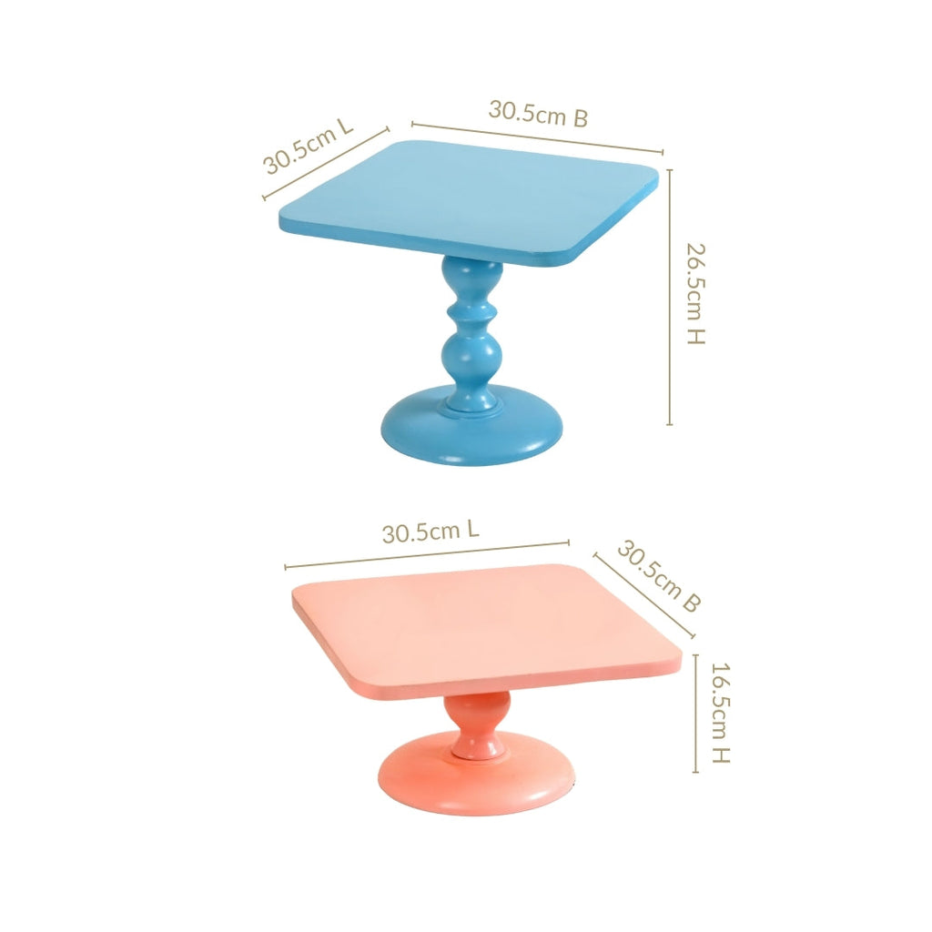 Colour Pop Square Riser Cake Stand Set Of 2 Peach Blue Nestasia