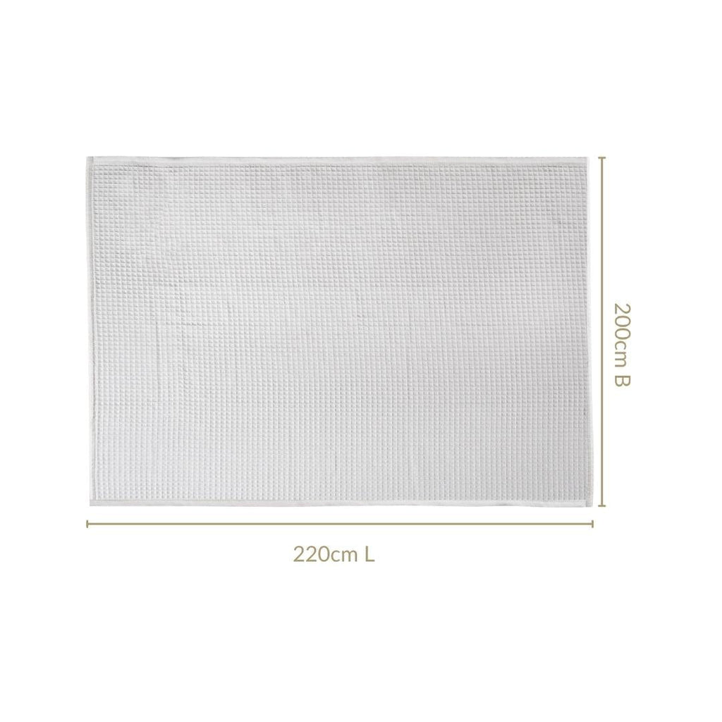 Combed Cotton Waffle Sofa Throw Blanket Pristine White 220x200cm Nestasia