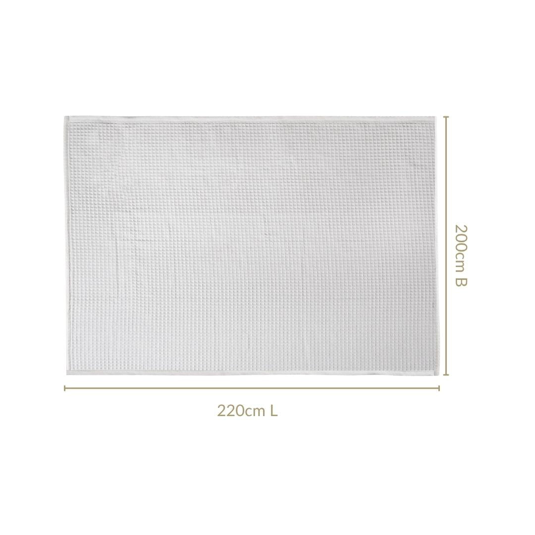 Combed Cotton Waffle Sofa Throw Blanket Pristine White 220x200cm Nestasia