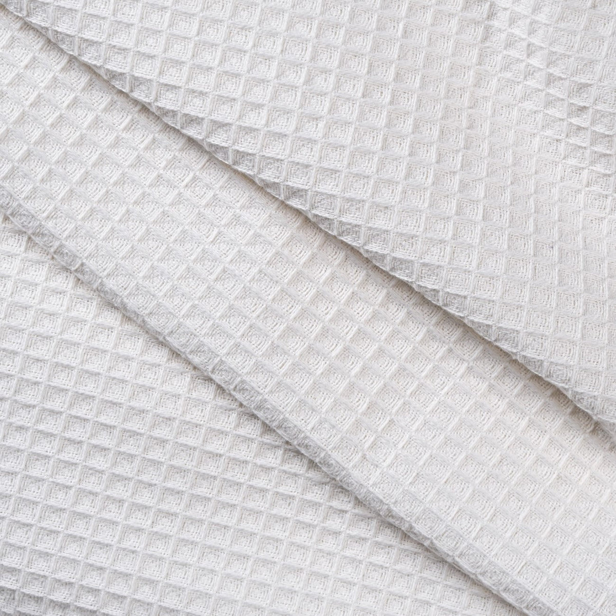 Combed Cotton Waffle Sofa Throw Blanket Pristine White 220x200cm Nestasia