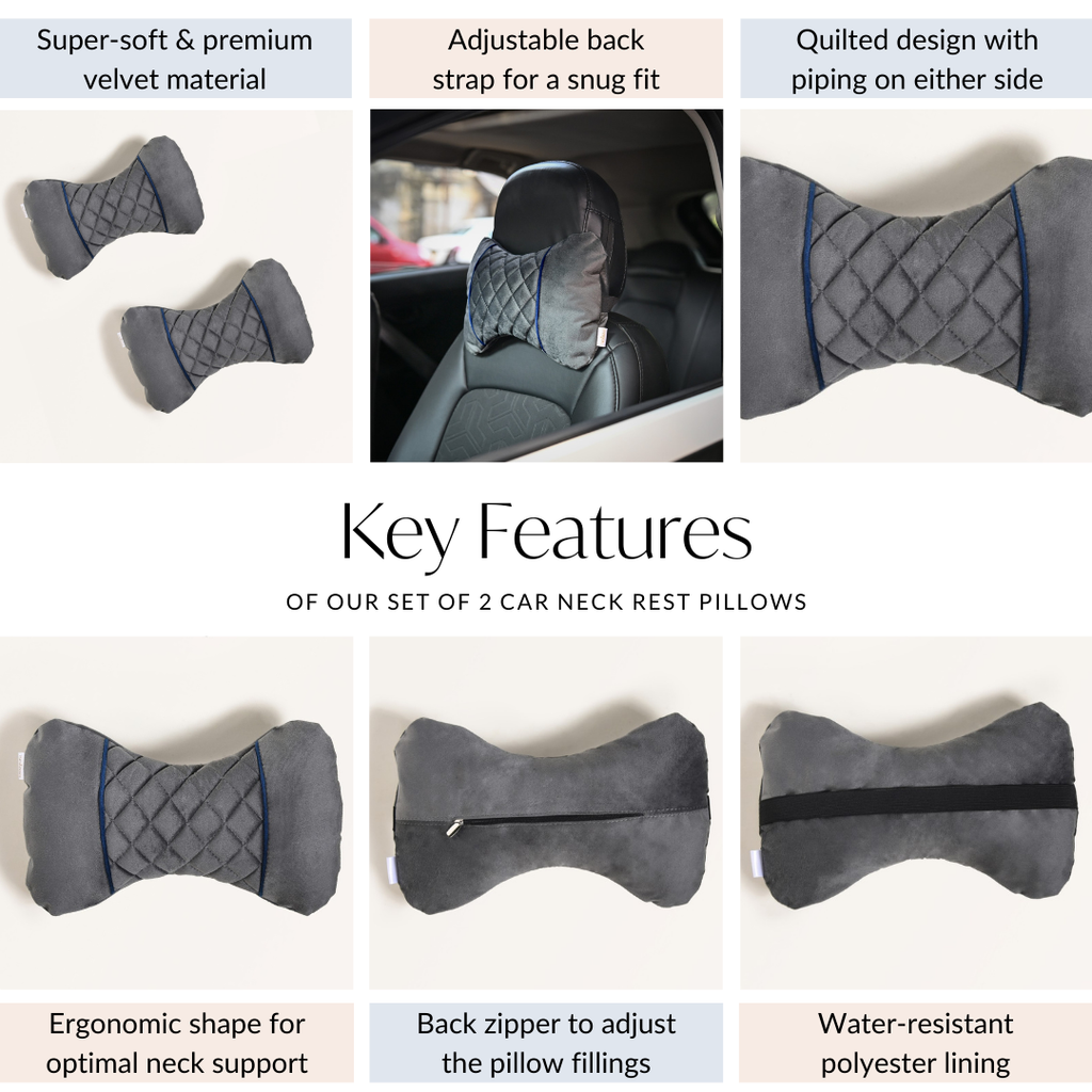 Comfortable Neck Rest Pillows For Cars Set Of 2 Nestasia