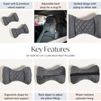 Comfortable Neck Rest Pillows For Cars Set Of 2 Nestasia