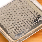 Square Platter Hammered Stainless Steel Set Of 2 Nestasia