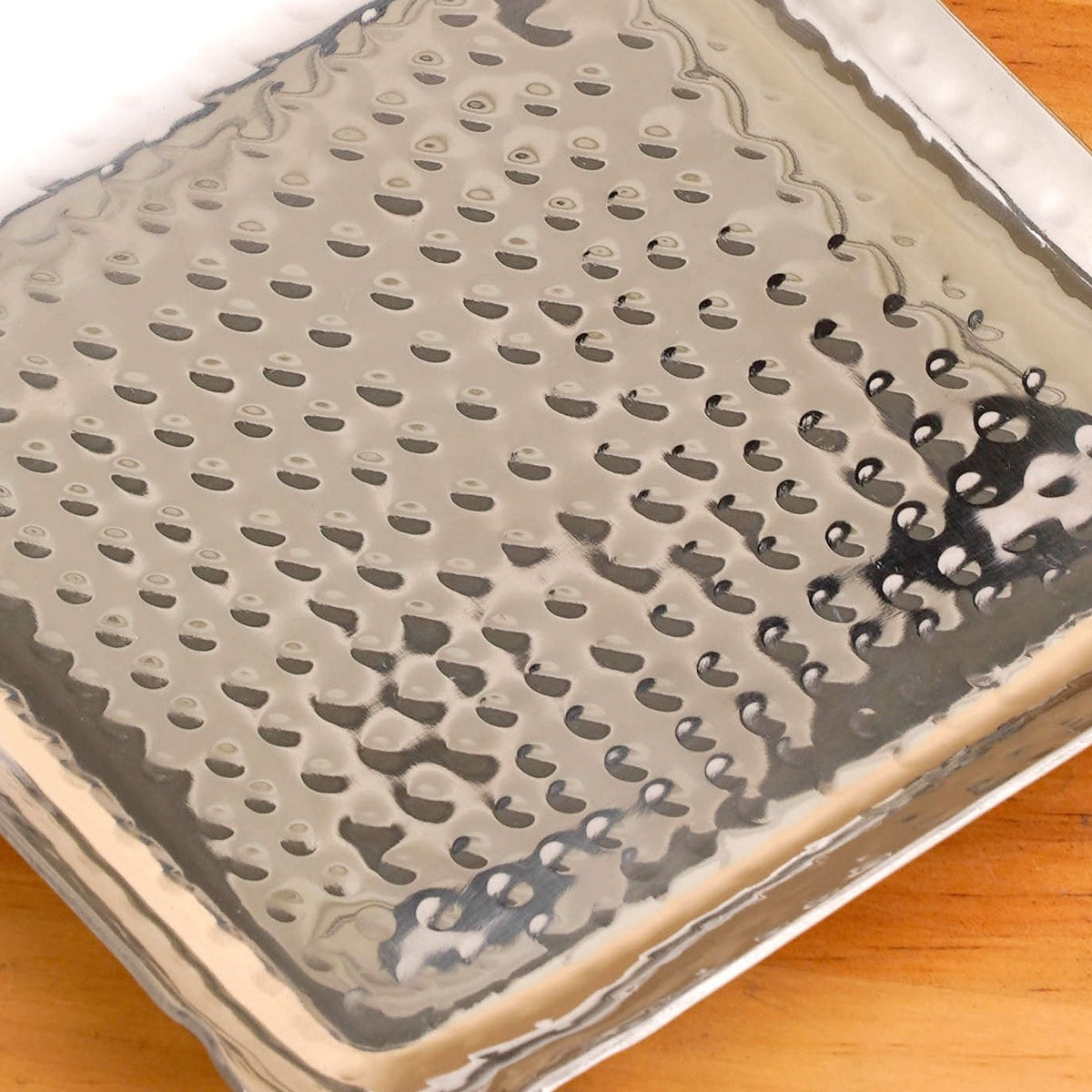 Square Platter Hammered Stainless Steel Set Of 2 Nestasia