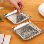 Square Platter Hammered Stainless Steel Set Of 2 Nestasia