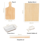 Complete Sushi Set With Rolling Mat And Bamboo Chopsticks Set Of 9 Nestasia