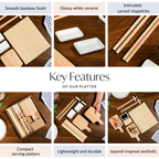 Complete Sushi Set With Rolling Mat And Bamboo Chopsticks Set Of 9 Nestasia