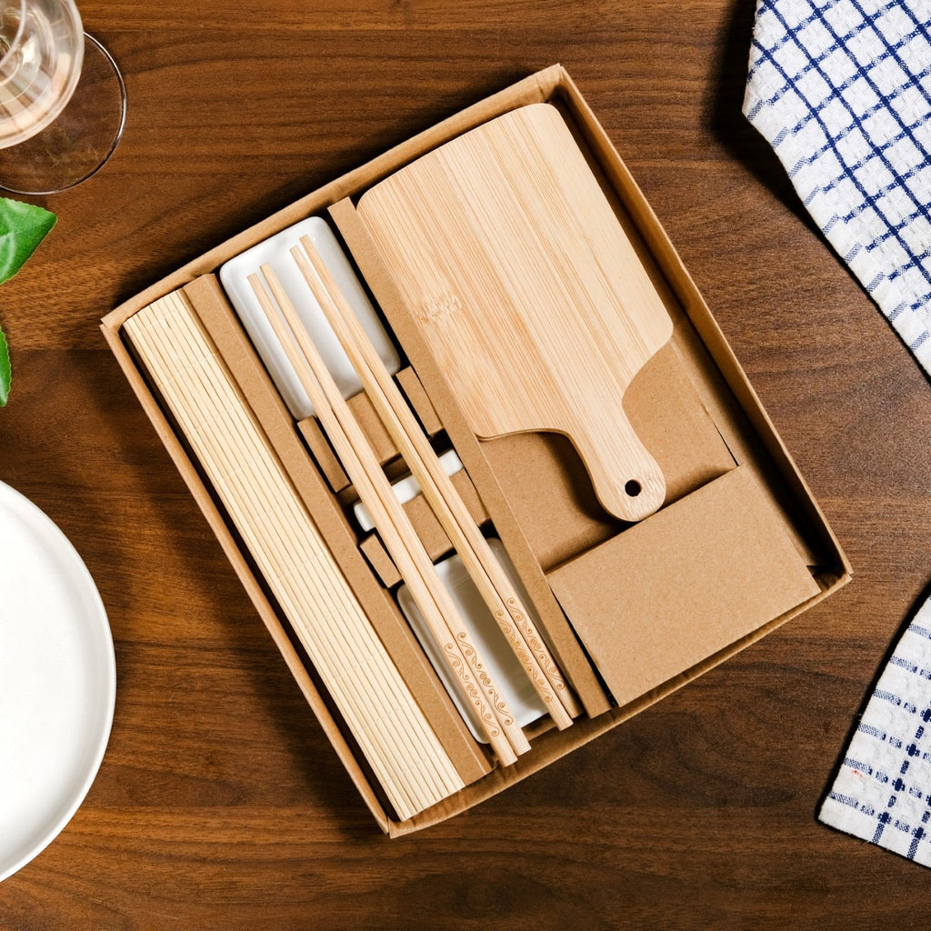 Complete Sushi Set With Rolling Mat And Bamboo Chopsticks Set Of 9 Nestasia