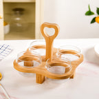 Glass Bowls Set Of 4 With Bamboo Stand Nestasia