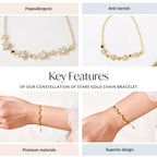 Constellation Of Stars Gold Chain Bracelet Nestasia