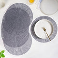 Contemporary Cutwork Grey Table Mats Set Of 6 Nestasia
