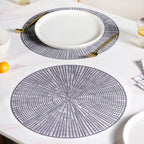 Contemporary Cutwork Grey Table Mats Set Of 6 Nestasia