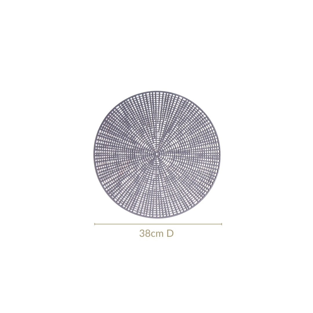 Contemporary Cutwork Grey Table Mats Set Of 6 Nestasia