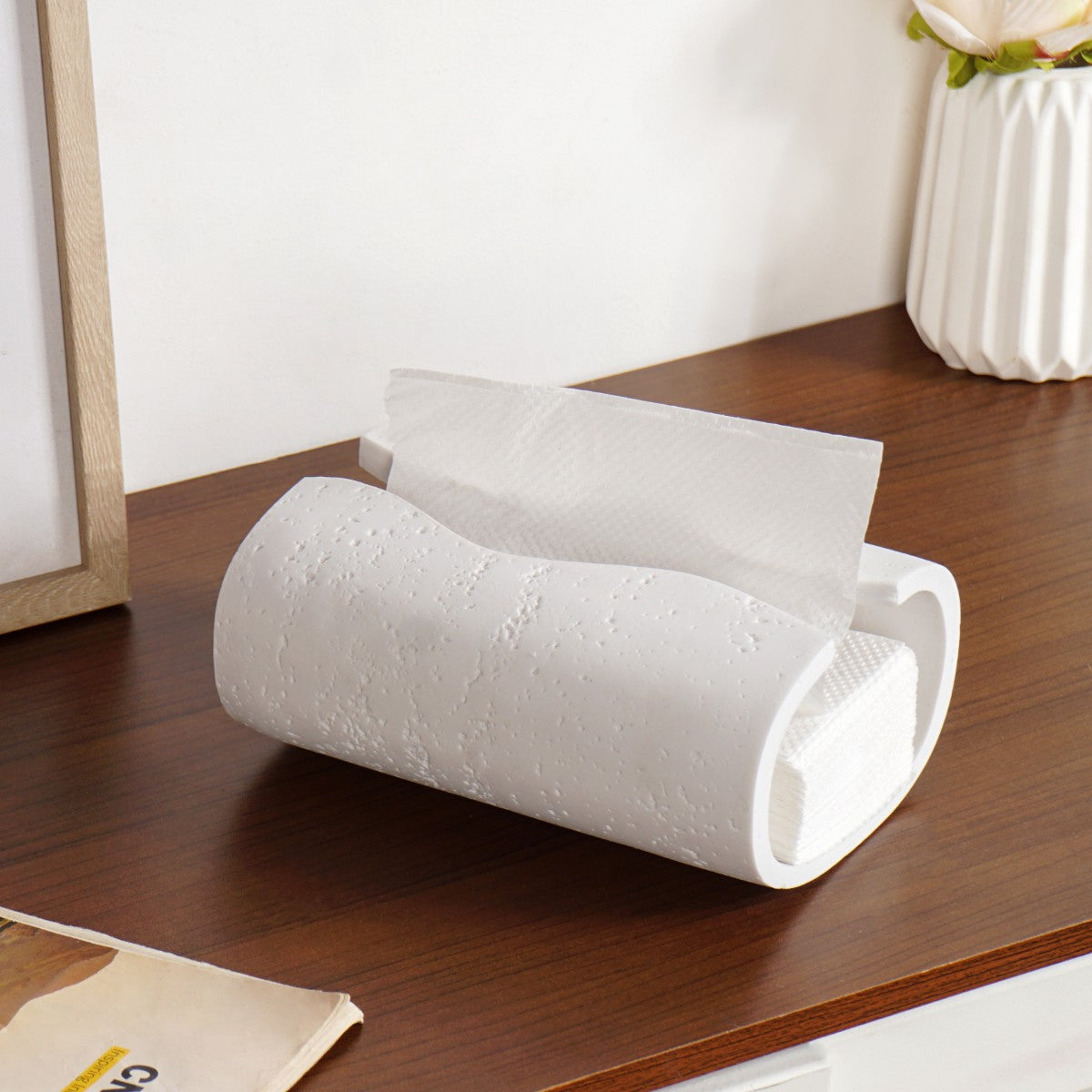Contemporary Tissue Holder White Nestasia