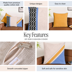 Coastal Contrast Cushion Cover Set Of 3 40x40cm Nestasia