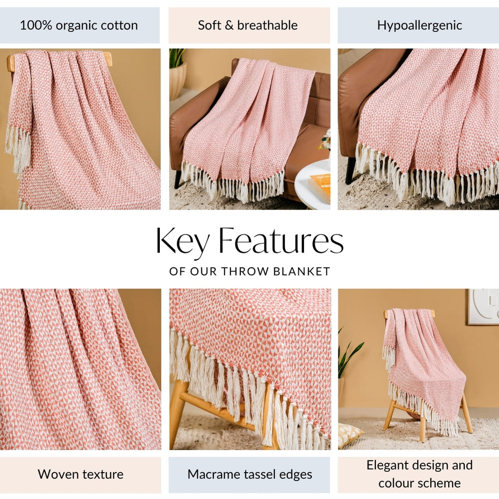 Coral Weave Pure Cotton Throw Nestasia