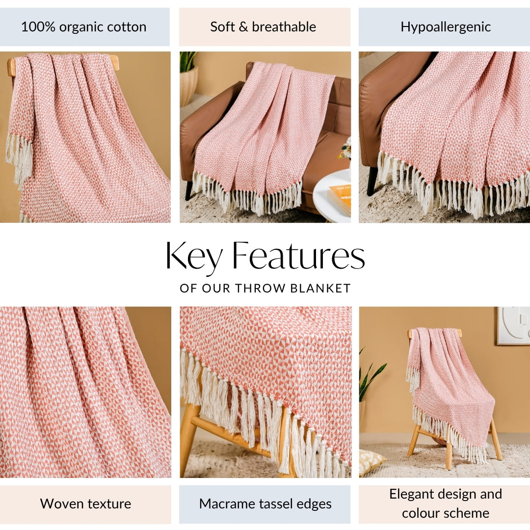 Coral Weave Pure Cotton Throw Nestasia