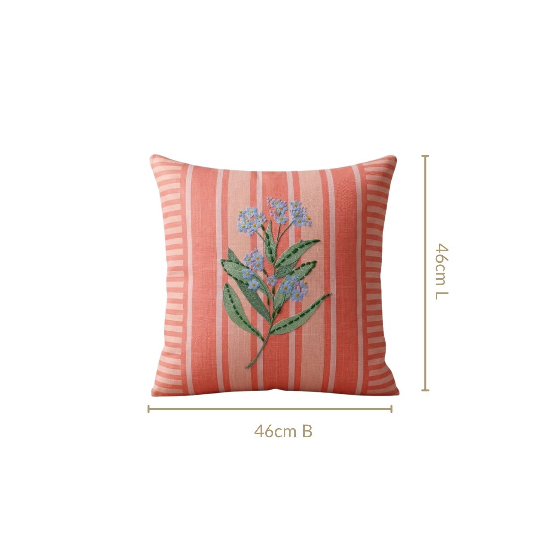 Coral Bloom Cotton Cushion Cover 46x46cm Nestasia