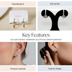 Cosmic Harmony Elliptical Drop Earrings Nestasia