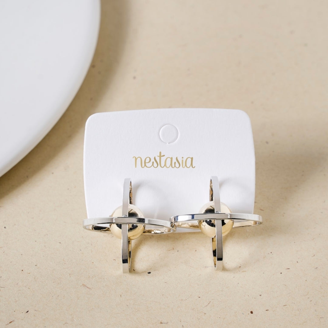 Cosmic Harmony Elliptical Drop Earrings Nestasia