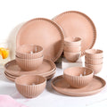 Costola Beige 16 Piece Ceramic Dinner Set For 6 Nestasia